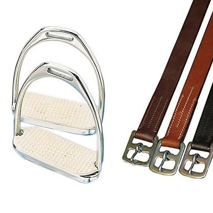 Elastic Stirrup Leathers + Irons Set